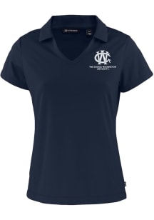Cutter and Buck George Washington Revolutionaries Womens Navy Blue Daybreak V Neck Vault Short Sle..