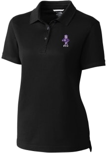 Cutter and Buck K-State Wildcats Womens Black Advantage Vault Short Sleeve Polo Shirt