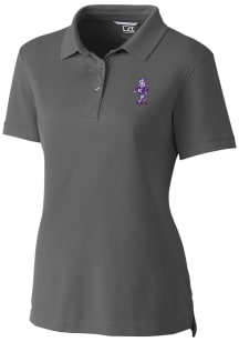 Cutter and Buck K-State Wildcats Womens Grey Advantage Vault Short Sleeve Polo Shirt