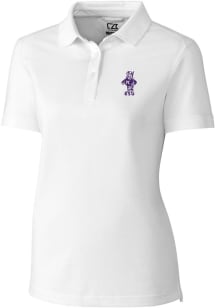 Cutter and Buck K-State Wildcats Womens White Advantage Vault Short Sleeve Polo Shirt