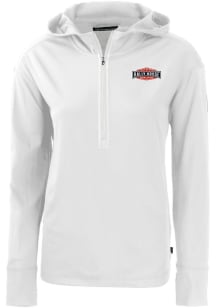 Cutter and Buck Rally House Womens White Employee Daybreak Hood Qtr Zip