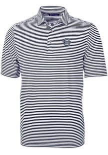 Cutter and Buck Penn State Nittany Lions Mens Navy Blue Virtue Pique Stripe Short Sleeve Polo
