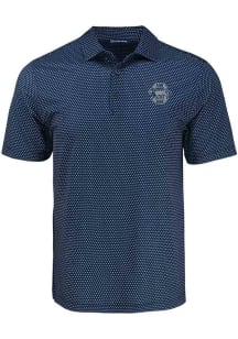 Cutter and Buck Penn State Nittany Lions Mens Navy Blue Pike Eco Shadow Print Short Sleeve Polo