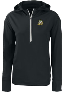 Cutter and Buck Oregon Ducks Womens Black Daybreak Hood Qtr Zip