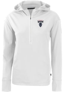 Cutter and Buck Howard Bison Womens White Daybreak Hood Qtr Zip