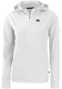 Cutter and Buck Jackson State Tigers Womens White Daybreak Hood Qtr Zip