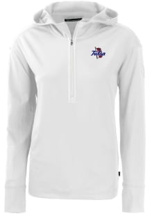 Cutter and Buck Tulsa Golden Hurricane Womens White Daybreak Hood Qtr Zip
