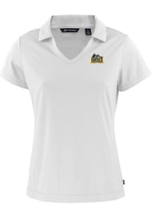 Cutter and Buck Drexel Dragons Womens White Daybreak V Neck Short Sleeve Polo Shirt