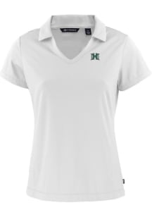 Cutter and Buck Hawaii Warriors Womens White Daybreak V Neck Short Sleeve Polo Shirt