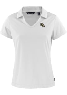 Cutter and Buck UCF Knights Womens White Daybreak V Neck Short Sleeve Polo Shirt