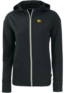 Cutter and Buck Iowa Hawkeyes Womens Black Daybreak Light Weight Jacket