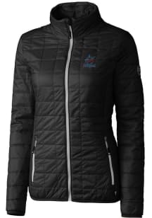 Cutter and Buck Miami Marlins Womens Black Rainier PrimaLoft Puffer Filled Jacket