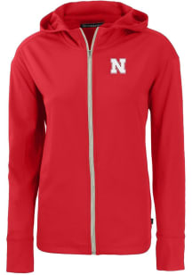 Cutter and Buck Nebraska Cornhuskers Womens Red Daybreak Light Weight Jacket
