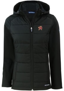Cutter and Buck Maryland Terrapins Womens Black Evoke Hood Heavy Weight Jacket
