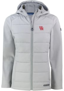Cutter and Buck Houston Cougars Womens Charcoal Evoke Hood Heavy Weight Jacket
