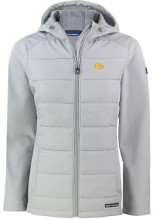 Cutter and Buck Iowa Hawkeyes Womens Charcoal Evoke Hood Heavy Weight Jacket