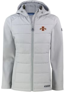 Cutter and Buck Iowa State Cyclones Womens Charcoal Evoke Hood Heavy Weight Jacket