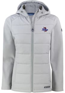 Cutter and Buck Tulsa Golden Hurricane Womens Charcoal Evoke Hood Heavy Weight Jacket