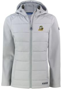 Cutter and Buck Oregon Ducks Womens Charcoal Evoke Hood Heavy Weight Jacket