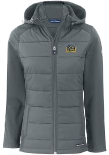 Cutter and Buck Drexel Dragons Womens Grey Evoke Hood Heavy Weight Jacket