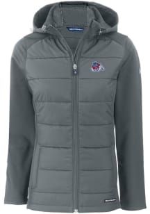 Cutter and Buck Fresno State Bulldogs Womens Grey Evoke Hood Heavy Weight Jacket