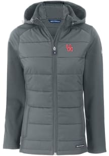 Cutter and Buck Houston Cougars Womens Grey Evoke Hood Heavy Weight Jacket