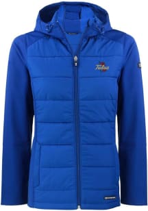 Cutter and Buck Tulsa Golden Hurricane Womens Blue Evoke Hood Heavy Weight Jacket