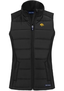 Cutter and Buck Iowa Hawkeyes Womens Black Evoke Vest