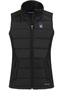 Cutter and Buck Northwestern Wildcats Womens Black Evoke Vest