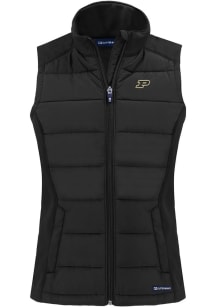 Cutter and Buck Purdue Boilermakers Womens Black Evoke Vest