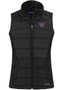Cutter and Buck Washington Huskies Womens Black Evoke Vest