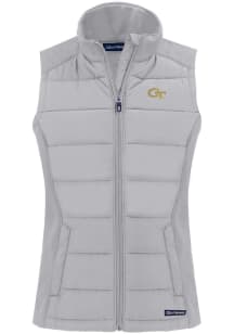 Cutter and Buck GA Tech Yellow Jackets Womens Charcoal Evoke Vest