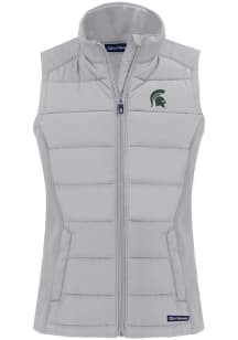 Cutter and Buck Michigan State Spartans Womens Charcoal Evoke Vest