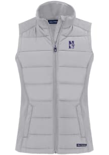 Cutter and Buck Northwestern Wildcats Womens Charcoal Evoke Vest