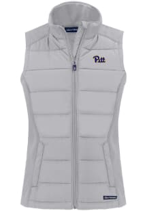 Cutter and Buck Pitt Panthers Womens Charcoal Evoke Vest