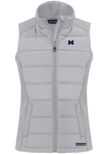 Cutter and Buck Michigan Wolverines Womens Charcoal Evoke Vest