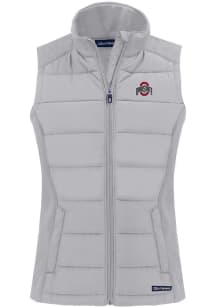 Cutter and Buck Ohio State Buckeyes Womens Charcoal Solid Evoke Vest