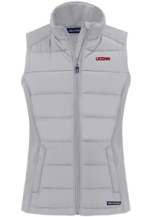 Cutter and Buck UConn Huskies Womens Grey Wordmark Evoke Vest