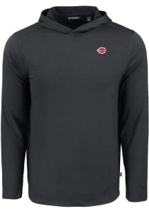 Cutter and Buck Cincinnati Reds Mens Black Coastline Long Sleeve Lightweight Hoodie