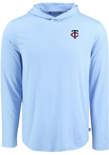 Cutter and Buck Minnesota Twins Mens Light Blue Coastline Long Sleeve Lightweight Hoodie