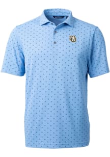 Cutter and Buck Marquette Golden Eagles Mens Light Blue Virtue Tile Print Short Sleeve Polo