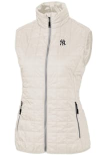 Cutter and Buck New York Yankees Womens White Rainier PrimaLoft Puffer Vest