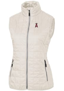 Cutter and Buck Los Angeles Angels Womens White Rainier PrimaLoft Puffer Vest