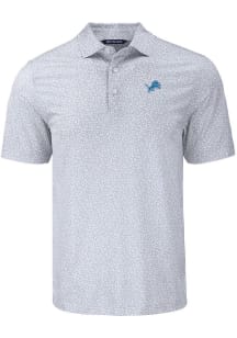 Cutter and Buck Detroit Lions Grey Pike Flora Big and Tall Polo