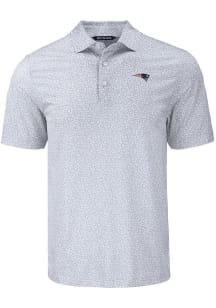 Cutter and Buck New England Patriots Grey Pike Flora Big and Tall Polo