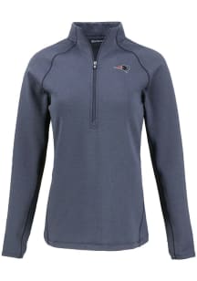 Cutter and Buck New England Patriots Womens Navy Blue Pehastin Qtr Zip