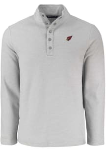 Cutter and Buck Arizona Cardinals Mens Grey Hunts Point Long Sleeve Qtr Zip Pullover
