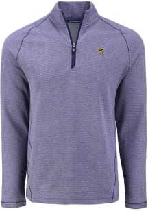 Cutter and Buck Minnesota Vikings Mens Purple Pehastin Long Sleeve Qtr Zip Pullover