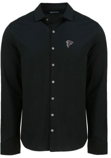 Cutter and Buck Atlanta Falcons Mens Black Advantage Soft Pique Long Sleeve Dress Shirt