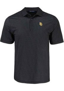 Cutter and Buck Baylor Bears Black Shadow Check Big and Tall Polo